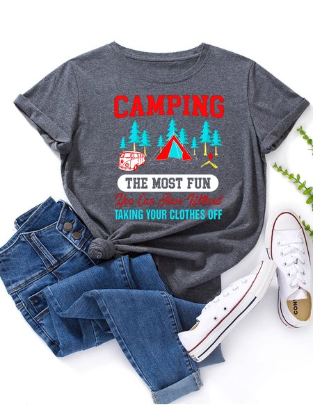 

Camping The Most Fun You Can Have Without Taking Your Clothes Off Shirt, Deep gray, T-shirts