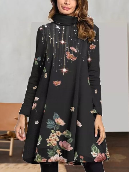 

Casual Elegant Floral Dresses, Black, Floral Dresses
