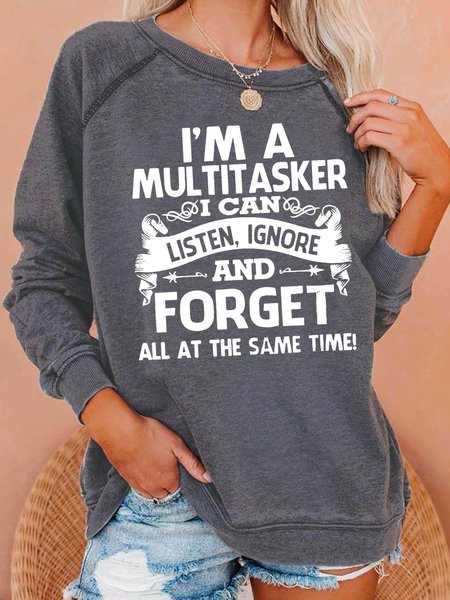 

I M A Multitasker Funny Words Casual Sweatshirts, Gray, Hoodies&Sweatshirts