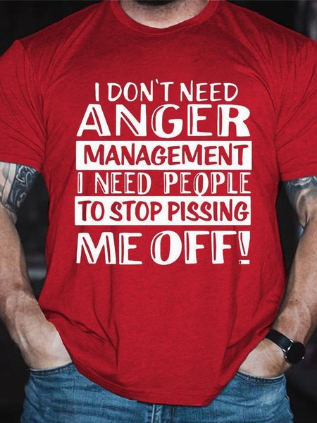 

Men's I Don't Need Anger Management Casual T-shirt, Red, T-shirts