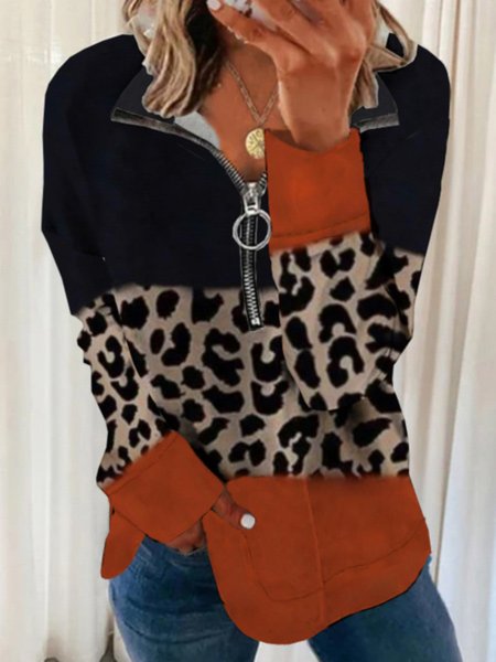 

Casual Long Sleeve Plus Size Printed Tops Sweatshirts, As picture, Hoodies & Sweatshirts