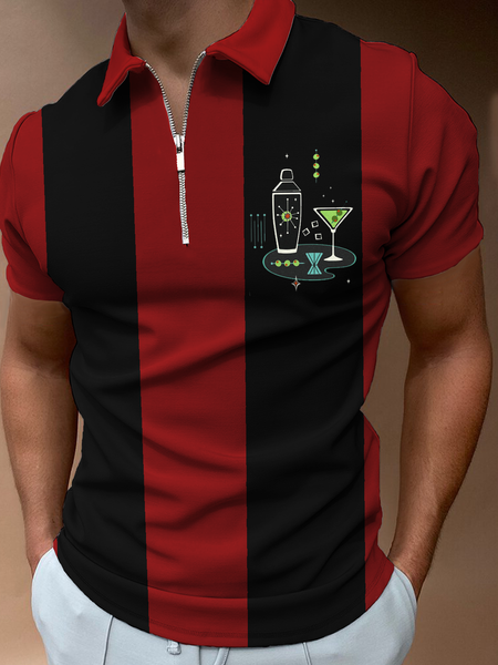 

Short Sleeve Casual Lapel Shirts & Tops, Red, Polos