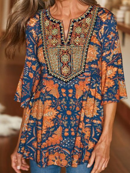 

Tribal Loosen Vacation Shirts & Tops, Multicolor, Shirts & Blouses