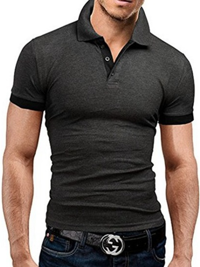 

Short Sleeve Vintage Polo shirt, Deep gray, polo
