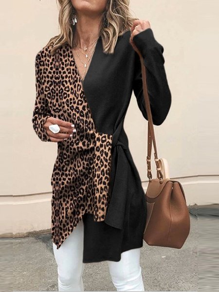 

Regular Fit Casual V Neck Dresses, Black, Tops