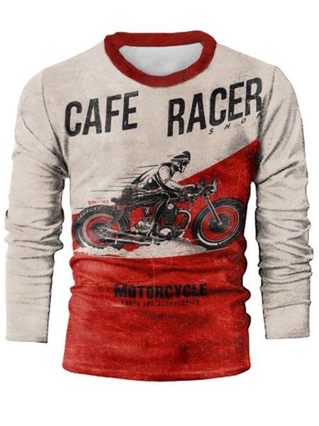 

Long Sleeve Vintage Shirts & Tops, Red, T-shirt