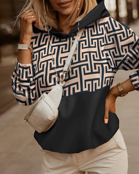 

Off Shoulder Casual Hooded Sweatshirt（accessory not included）, Khaki, Sweatshirts & Hoodies