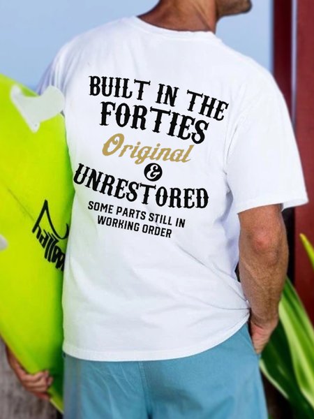 

Built In The Forties Printed T-shirt, White, T-shirts