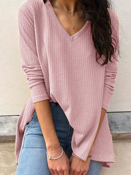 

Cotone Casuale Top, Rosa, Blouses & Shirts