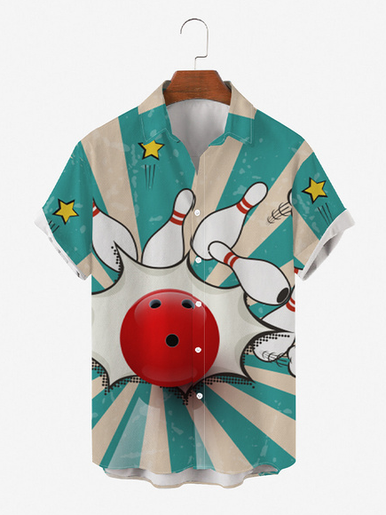 

Shirt Collar Short Sleeve Shirts & Tops, Green, Men's Floral shirt