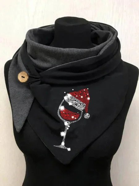 

Christmas Hat Cup Cotton Blends Scarves & Shawls, Black, Scarves & Gloves