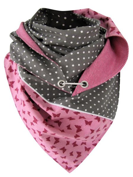 

Xmas Christmas Gift Cotton Triangle Scarves, Pink-gray, Scarfs