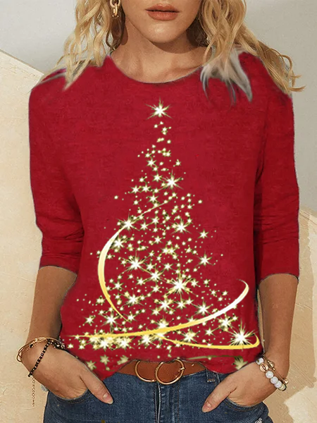 Christmas tree Crew Neck T shirt