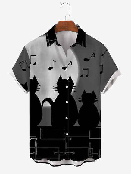 

Short Sleeve Outdoor Shirts & Tops, Black, Men's Floral shirt