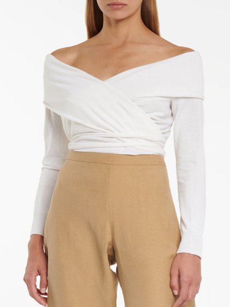 

Vintage,Elegant Strapless Shirt & Top, White, Tops