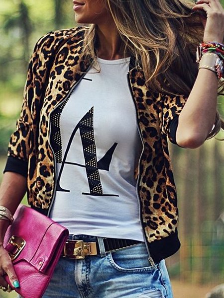 

Baseball To Bring Loosen Leopard Outerwear, Jackets