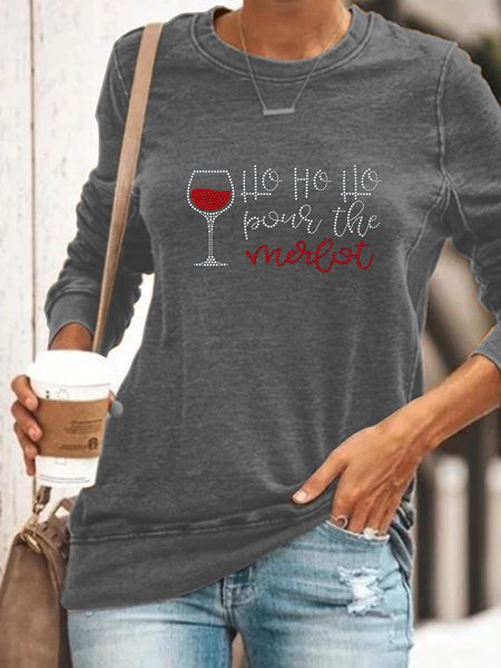 

Casual Letter Loosen Sweatshirt, Deep gray, Hoodies & Sweatshirts