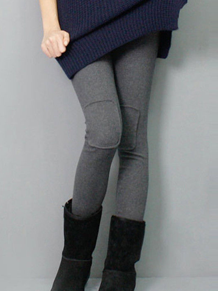 

Solid Cotton Leggings, Deep gray, leggings