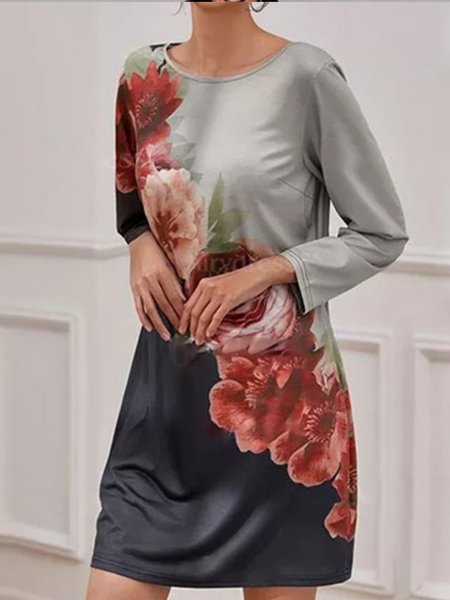 

Casual Regular Fit Floral Dresses, As picture, Floral Dresses