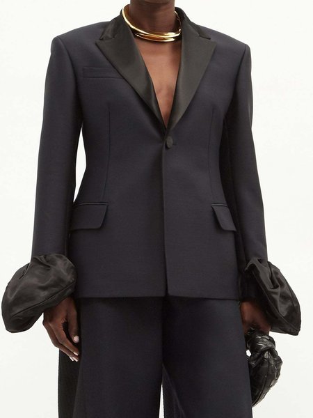 

Regular Fit Lapel Vintage Outerwear, Black, Blazers