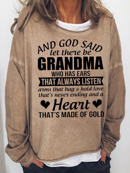 

And God Said Let There Be Grandma Women's Sweatshirt, Light brown, Hoodies&Sweatshirts