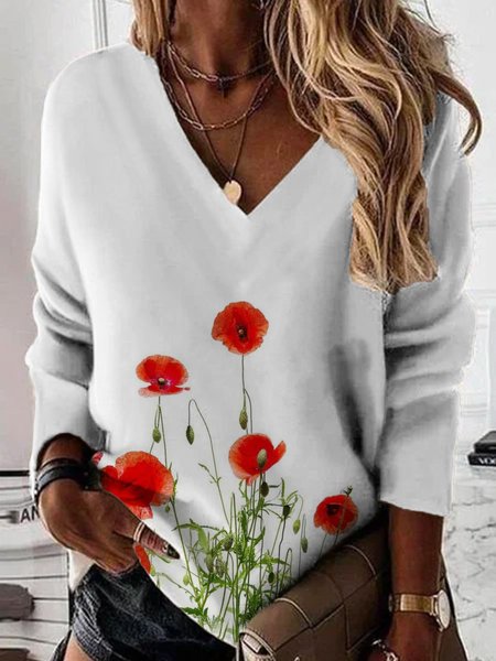 

Boho Floral Loosen Sweatshirt, Light gray, Hoodies & Sweatshirts