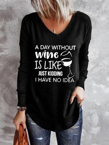 

Letter Cotton Blends Shirts & Tops, Black, T-Shirts