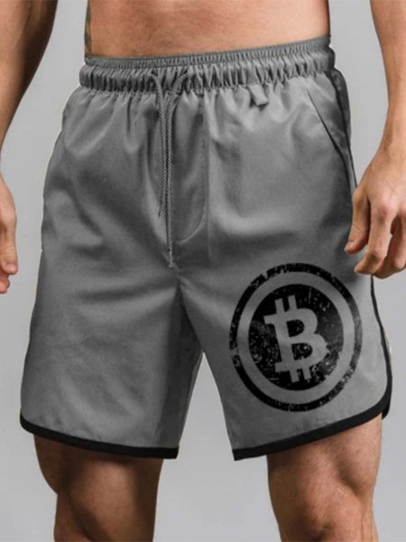 

Casual Short Sleeve Beach Shorts, Gray, Shorts