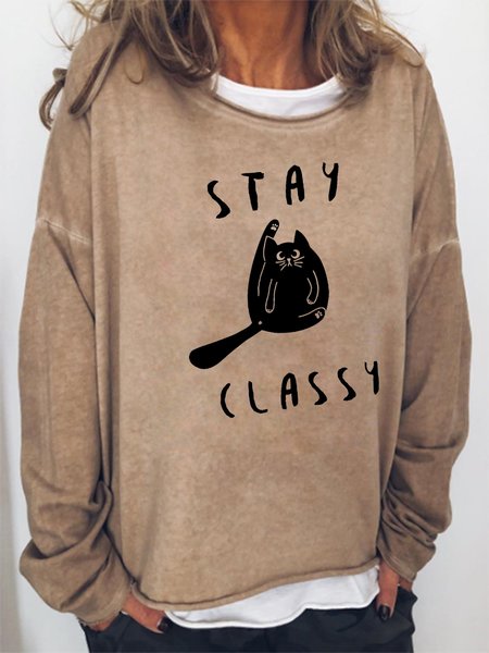 

Funny Cat Stay Classy Sweatshirts, Khaki, Hoodies&Sweatshirts