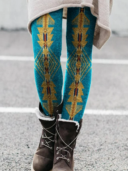 

Tribal Bohemian high stretch 9-point PANTS LEGGINGS, Green, Leggings