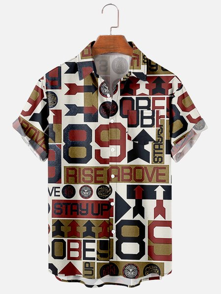 

Shirt Collar Street Shirts, As picture, Men's Floral shirt