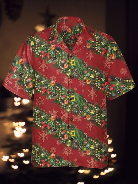 

Short Sleeve Vintage Shirt Collar Shirts & Tops, Red, Shirts ＆ Blouse
