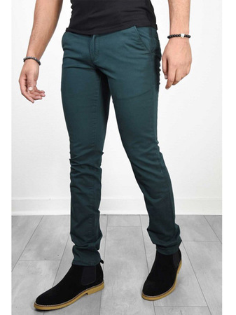 

Men's Slim-Fit Woven Trousers, Dark green, Pants