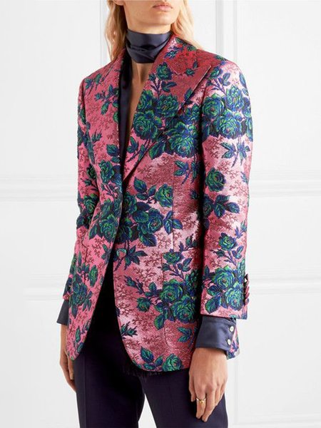 

Regular Fit Closure Collar Vintage Outerwear, As picture, Blazers