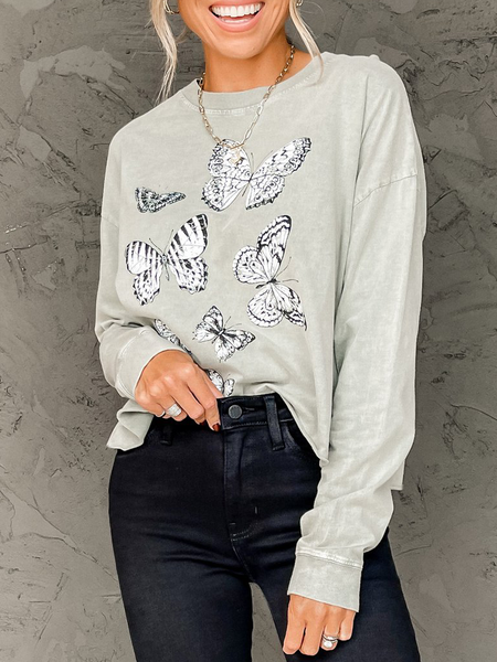 

Off Shoulder Crew Neck Sweatshirt, Light gray, Sweatshirts & Hoodies