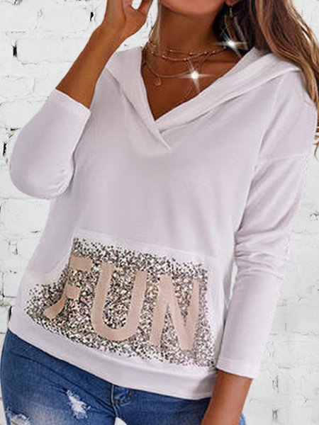 

Vintage Letter Hooded Sweet Sweatshirt, White, Sweatshirts & Hoodies