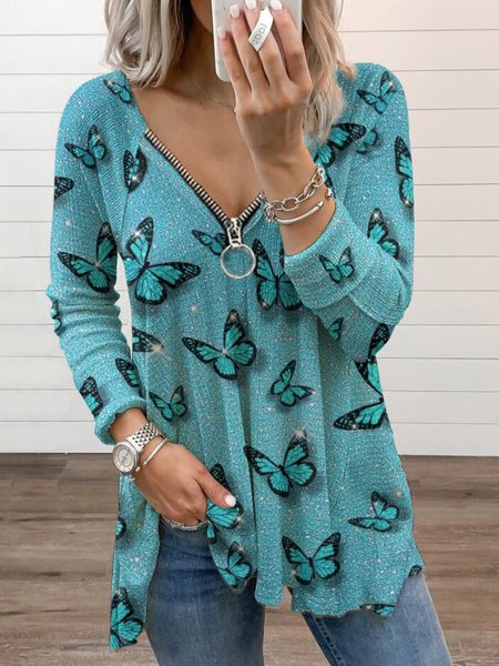 Loosen Casual Shirts & Tops, Blue, Tunics