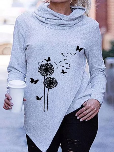 

Casual Dandelion Shirts & Tops, Gray, Long sleeve tops