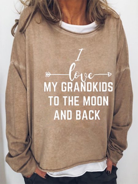 

I Llove My Grandkids To The Moon And Back Sweatshirts, Light brown, Hoodies&Sweatshirts