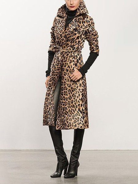 

Loosen Leopard Casual Loosen Outerwear, Coats