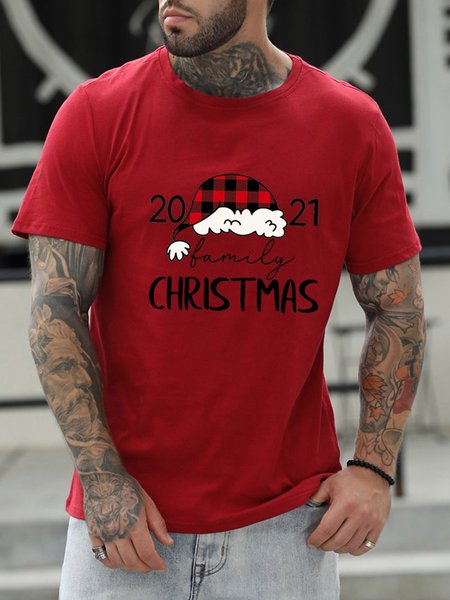 

2021 Family Christmas Men's T-shirt, Red, T-shirts