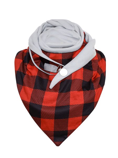 

Xmas Christams Blocks Cotton Blends Scarves, Black, Scarfs