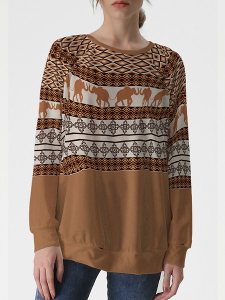 

Casual Regular Fit Geometric Shirts & Tops, Yellow, Long sleeve tops