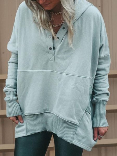 

Plain Cotton Buttoned Casual Sweatshirt, Blue, Sweatshirts & Hoodies