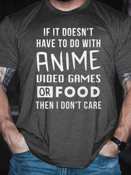 

Anime Long Sleeve Cotton T-shirt, Gray, T-shirts