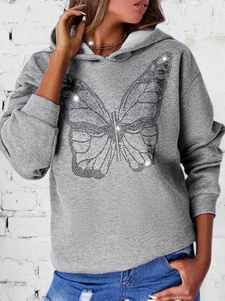 

Butterfly Statement Loosen Sweatshirt, Light gray, Sweatshirts & Hoodies