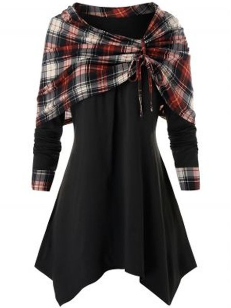 

Vintage V Neck Regular Fit Dresses, Black, Mini Dresses