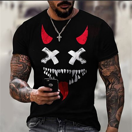 

Crew Neck Vintage Cotton Shirts & Tops, Black, T-shirt