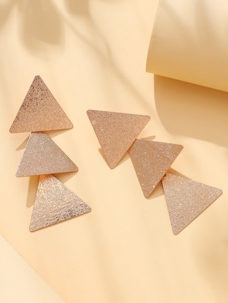 

Personalized Triangle Frosted Earrings, As picture, Earrings