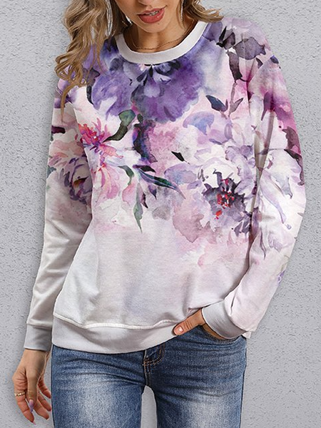 

Loosen Casual Sweatshirt Purple floral sweatshirt, Lavender, Sweatshirts & Hoodies